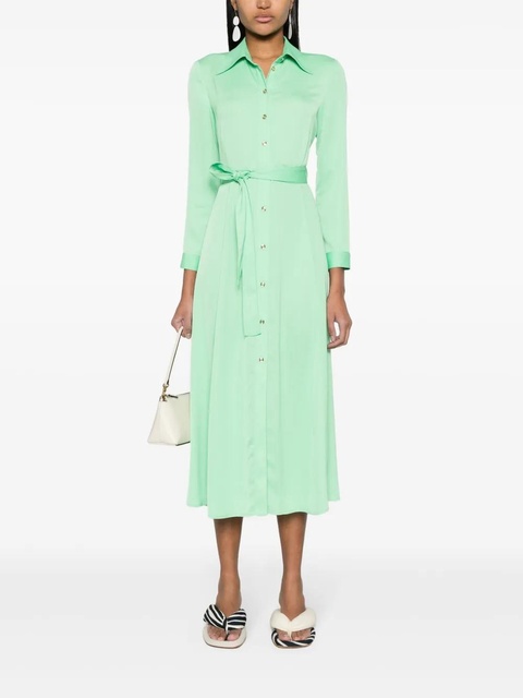 PINKO belted crepe de chine midi dress - Green - zdjęcie produktu nr 1