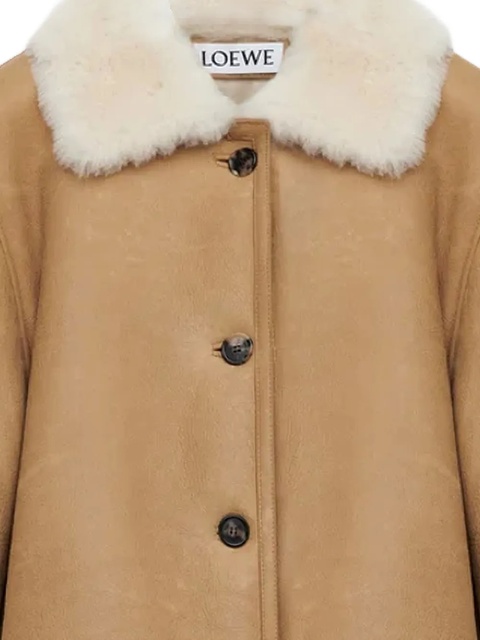 LOEWE shearling-collared button jacket - Neutrals - zdjęcie produktu nr 2