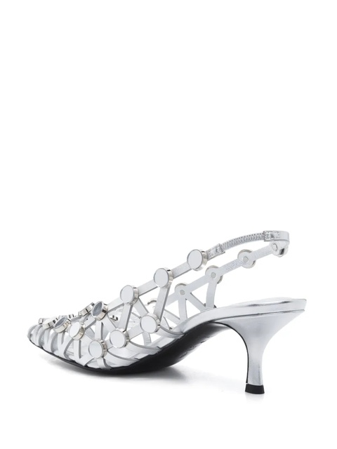 The Attico 50mm Grid pumps - Silver - zdjęcie produktu nr 2