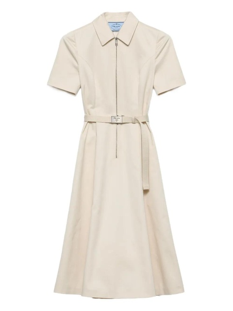 Prada zip-front flared dress - Neutrals - zdjęcie produktu nr 1