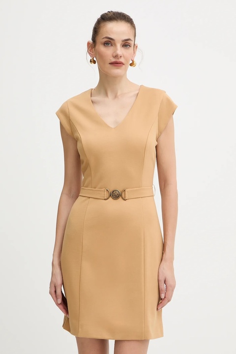 Guess sukienka CHRISSY kolor beżowy mini prosta W5BK21 KCMU2 - zdjęcie produktu nr 2