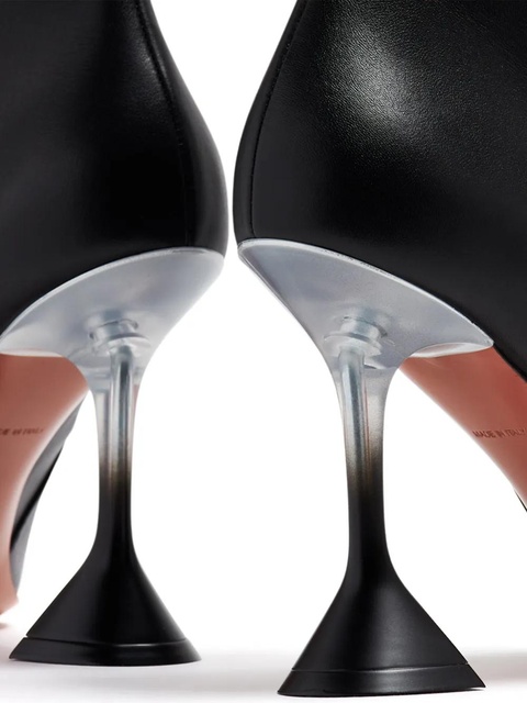 Amina Muaddi Giorgia 95mm leather boots - Black - zdjęcie produktu nr 2