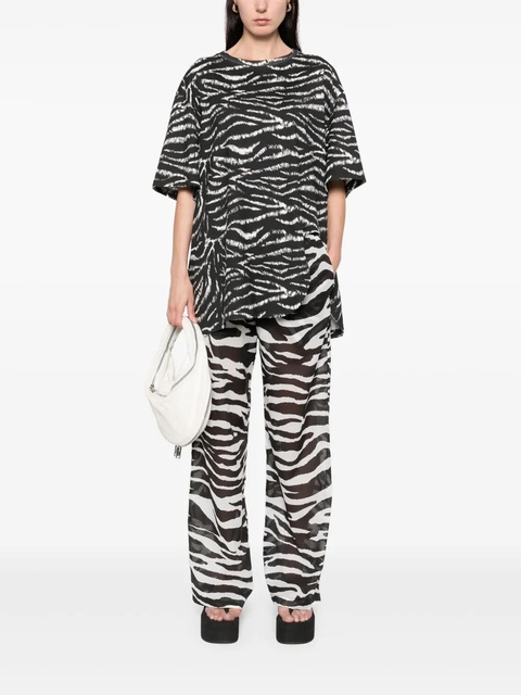 The Attico zebra-print sheer trousers - Black - zdjęcie produktu nr 2