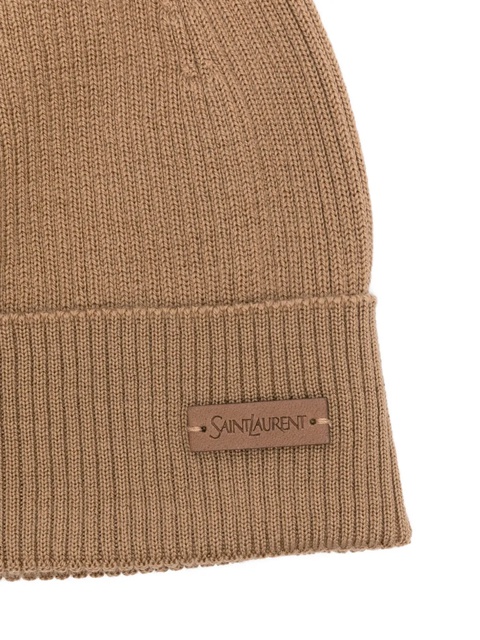 Saint Laurent ribbed wool beanie - Brown - zdjęcie produktu nr 1
