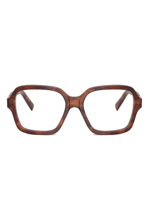 Miu Miu Eyewear geometric-frame glasses - Brown - zdjęcie produktu nr 1
