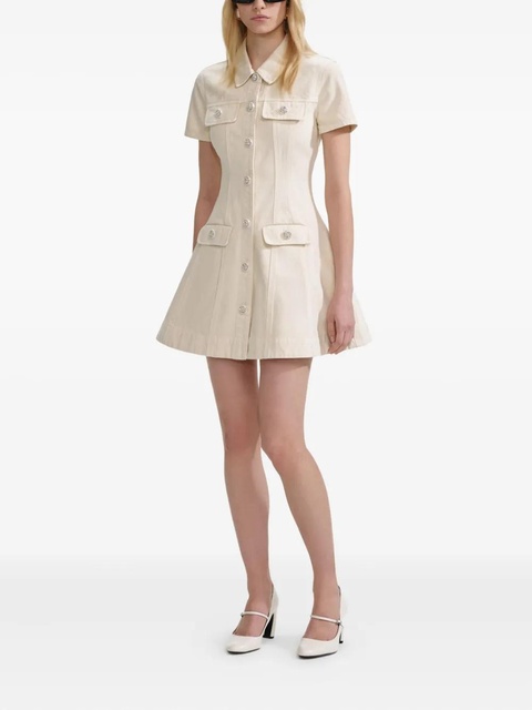 Self-Portrait denim dress - Neutrals - zdjęcie produktu nr 2