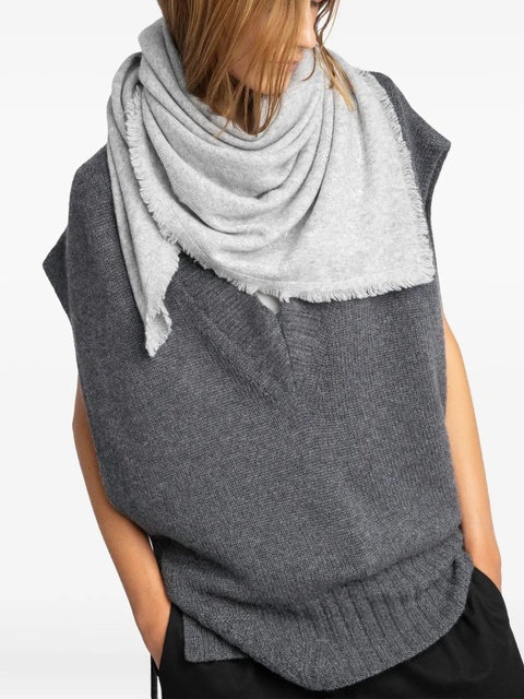 Zadig&Voltaire Stevie Strass fringed scarf - Grey - zdjęcie produktu nr 2