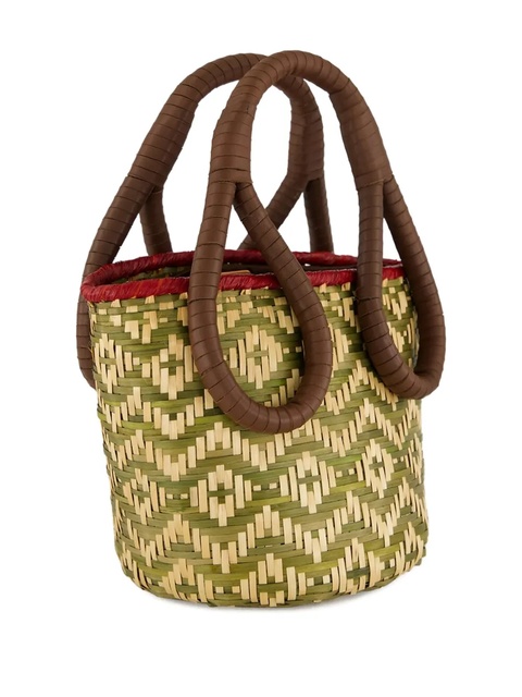 Johanna Ortiz mini Understanding Of The Cosmos woven bucket bag - Green - zdjęcie produktu nr 1