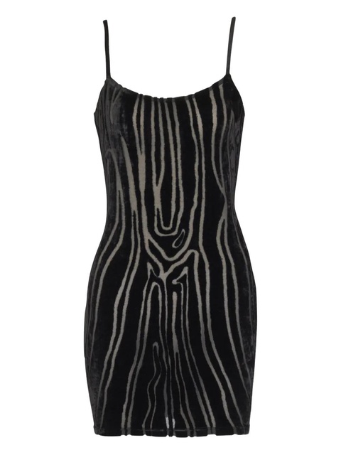 Balmain zebra-print velvet mini dress - Black - zdjęcie produktu nr 1