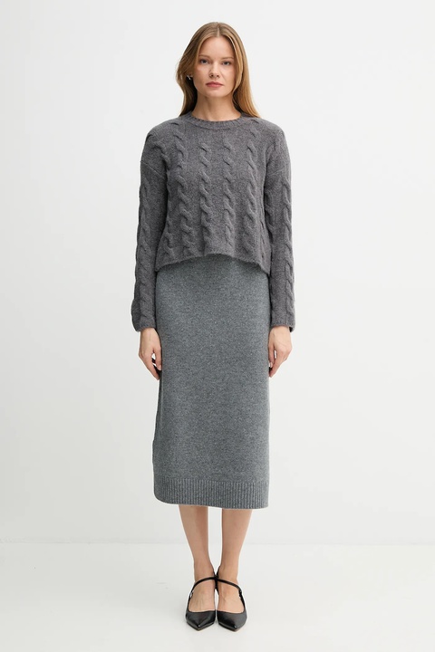 Sisley sweter z domieszką wełny damski kolor szary - zdjęcie produktu nr 2