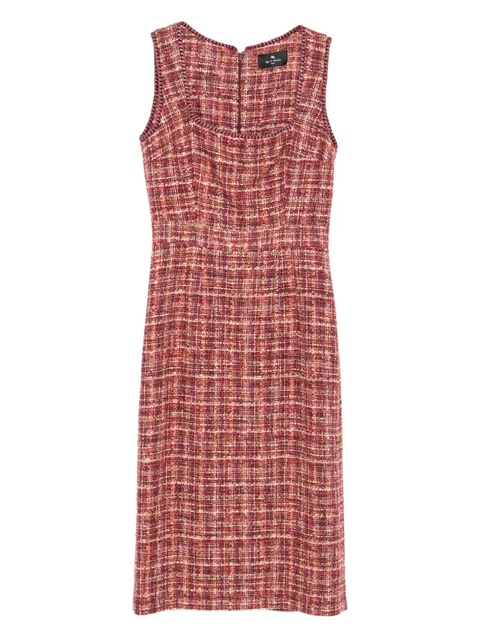 ETRO tweed sleeveless midi day dress - Pink - zdjęcie produktu nr 1