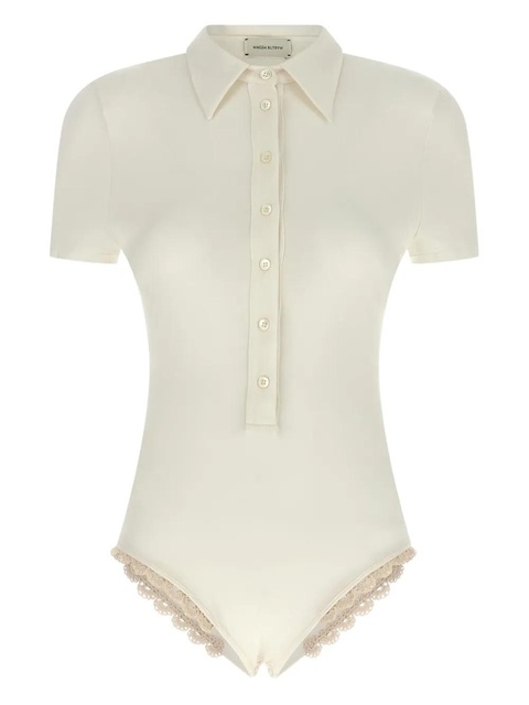 Magda Butrym crochet-detail bodysuit - White - zdjęcie produktu nr 1