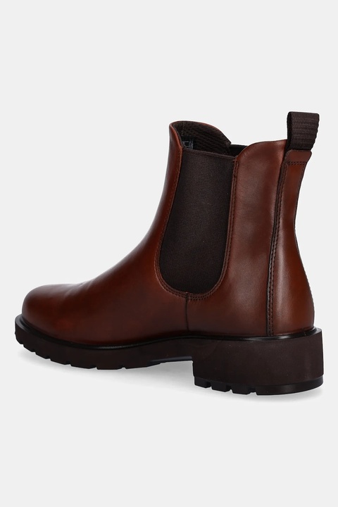 Ecco sztyblety skórzane Metro Vienna Chelsea damskie kolor brązowy na płaskim obcasie 231323-01014 - zdjęcie produktu nr 2