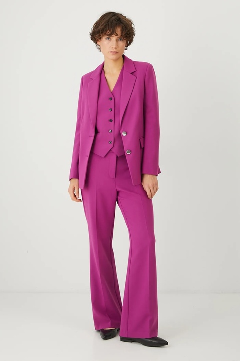 Medicine marynarka damska kolor różowy jednorzędowa gładka - zdjęcie produktu nr 2