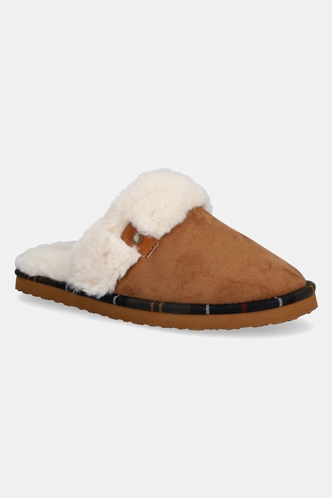 Barbour kapcie Claudia kolor brązowy LSL0033TA51 - zdjęcie produktu nr 1
