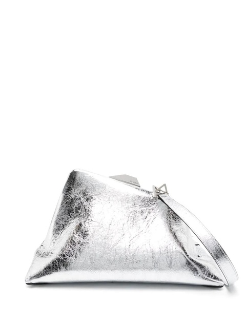 The Attico Day Off metallic leather clutch bag - Silver - zdjęcie produktu nr 1