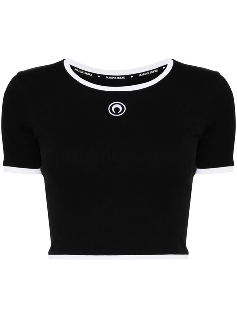 Marine Serre organic cotton blend t-shirt - Black - zdjęcie produktu nr 1