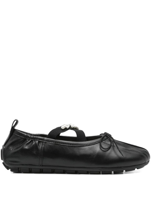 Simone Rocha jewel-embellished leather ballet flats - Black - zdjęcie produktu nr 1