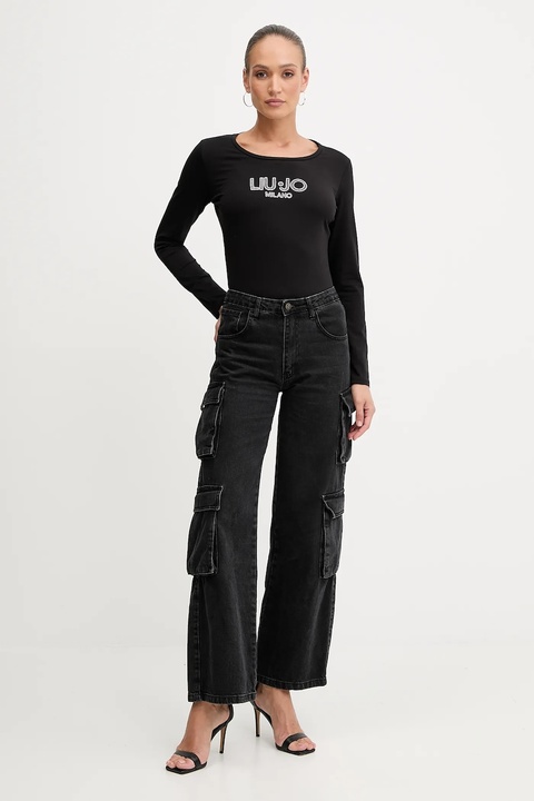 Liu Jo longsleeve kolor czarny TF5169.JS003 - zdjęcie produktu nr 2