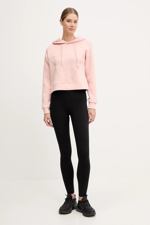 Guess bluza NEW ALISA damska kolor różowy z kapturem z nadrukiem V2YQ08 K7UW2 - zdjęcie produktu nr 2
