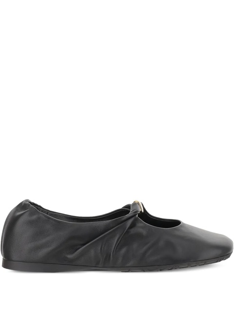 LOEWE gathered leather ballet flats - Black - zdjęcie produktu nr 1