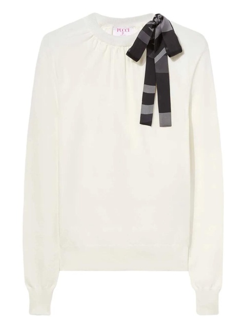 PUCCI x Camille Miceli bow-detail sweater - White - zdjęcie produktu nr 1