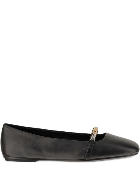PINKO chain-embellished ballet flats - Black - zdjęcie produktu nr 1