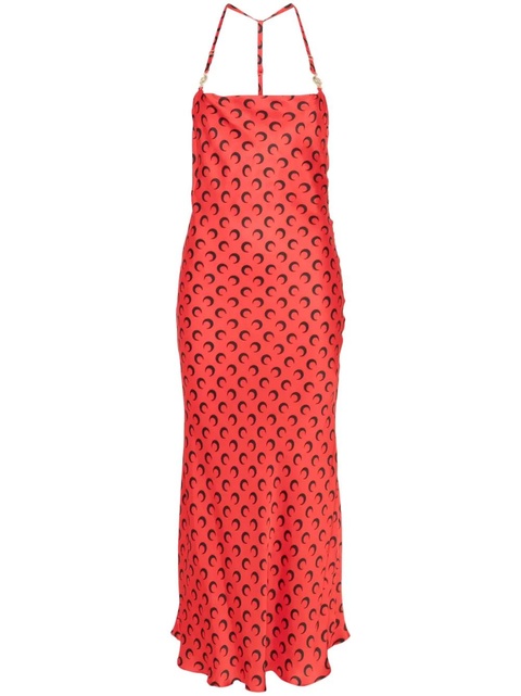 Marine Serre moon-print maxi dress - Red - zdjęcie produktu nr 1