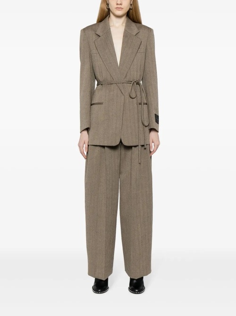 Alexander Wang herringbone wrap wool blazer - Brown - zdjęcie produktu nr 1