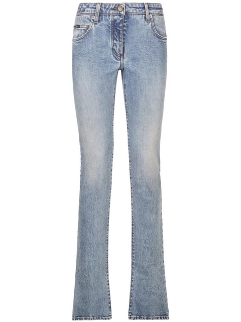 Dolce & Gabbana logo-patch low-rise bootcut jeans - Blue - zdjęcie produktu nr 1