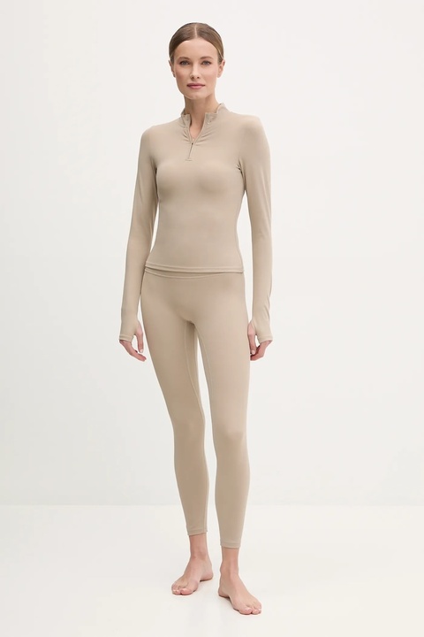 Joy in me legginsy do jogi Oneness Ease kolor beżowy gładkie Oneness Ease 7/8 - zdjęcie produktu nr 2