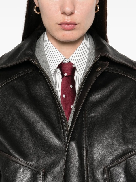Saint Laurent leather bomber jacket - Brown - zdjęcie produktu nr 2