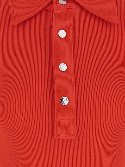 Tory Burch knitted polo top - Red - zdjęcie produktu nr 2