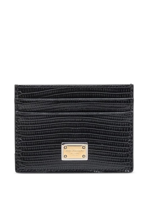 Dolce & Gabbana logo-plaque leather cardholder - Black - zdjęcie produktu nr 2