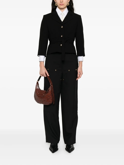 SANDRO button-fastening studded straight trousers - Black - zdjęcie produktu nr 2