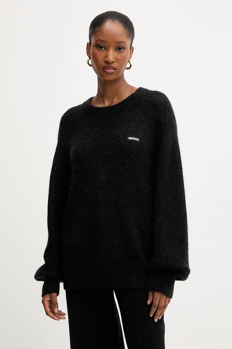 Rotate sweter z wełną 0 damski kolor czarny lekki 114565100 - zdjęcie produktu nr 1