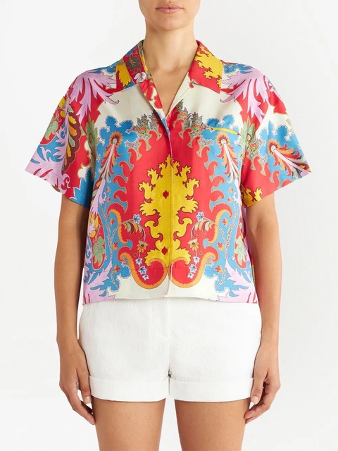ETRO graphic-print short-sleeve T-shirt - Red - zdjęcie produktu nr 2