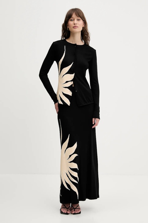 Never Fully Dressed spódnica kolor czarny maxi prosta NFDSK690 - zdjęcie produktu nr 2