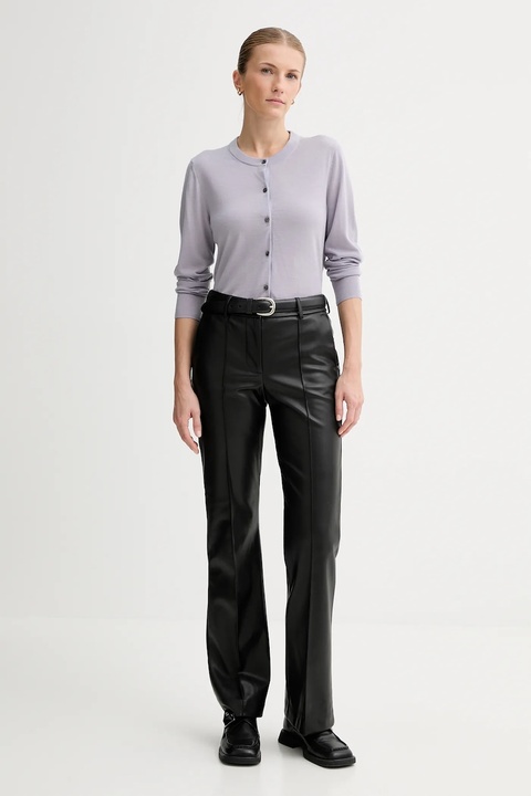 Calvin Klein kardigan wełniany damski kolor fioletowy lekki LV044D323G - zdjęcie produktu nr 2