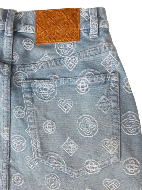 Casablanca monogram-patterned skirt - Blue - zdjęcie produktu nr 2