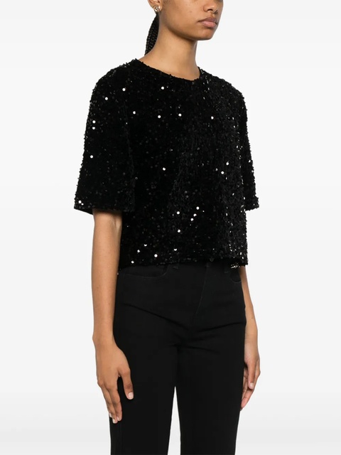 Maje sequinned velvet top - Black - zdjęcie produktu nr 2