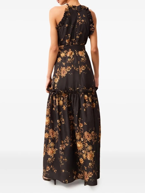 Marie Oliver Keenan ruffled floral maxi dress - Black - zdjęcie produktu nr 2