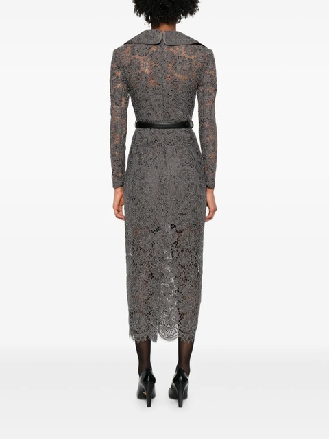 Self-Portrait floral-lace belted day dress - Grey - zdjęcie produktu nr 2