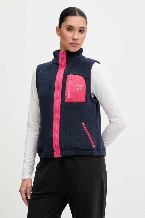 Banana Moon kamizelka polarowa Hillside damska kolor granatowy gładka SPRY.HILLSIDE - zdjęcie produktu nr 1