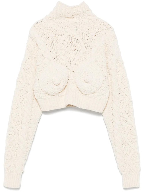 Jean Paul Gaultier conical-bra detail cropped sweater - White - zdjęcie produktu nr 1