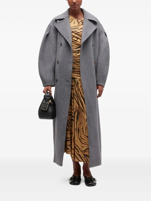 GANNI balloon-sleeves double-breasted coat - Grey - zdjęcie produktu nr 2