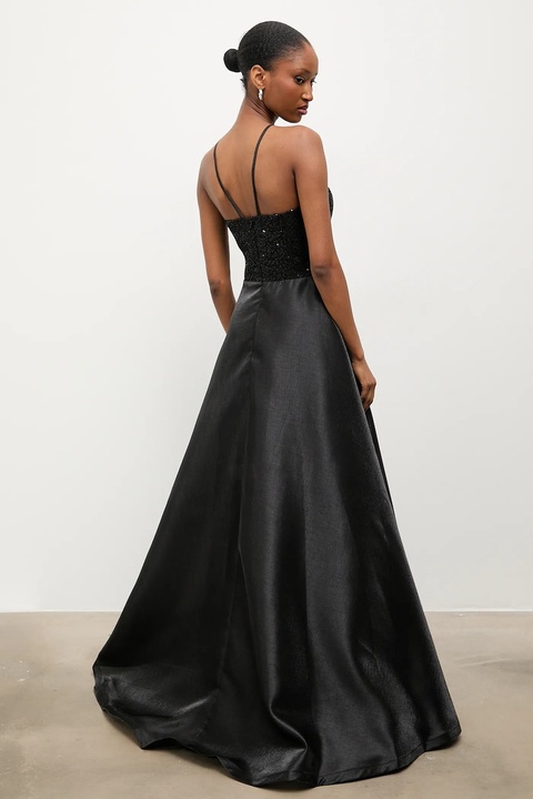 Answear.LAB sukienka kolor czarny maxi rozkloszowana - zdjęcie produktu nr 2