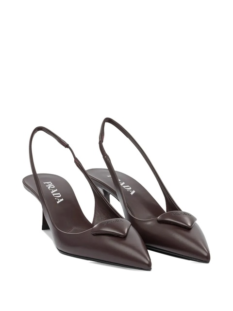 Prada slingback leather pumps - Brown - zdjęcie produktu nr 2