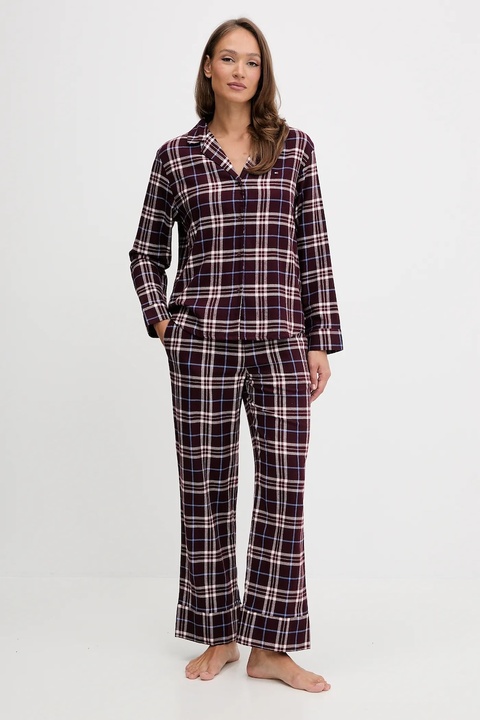 Tommy Hilfiger piżama damska kolor bordowy UW0UW06158 - zdjęcie produktu nr 1