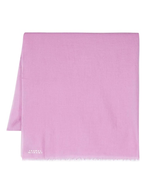 ISABEL MARANT logo-jacquard frayed-edge scarf - Pink - zdjęcie produktu nr 1